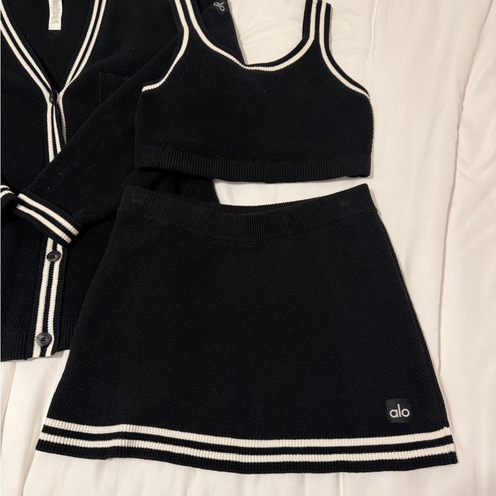 All Yoga Knit Tennis Set with Skirt, Tank, & Sweater - Picture 2 of 6